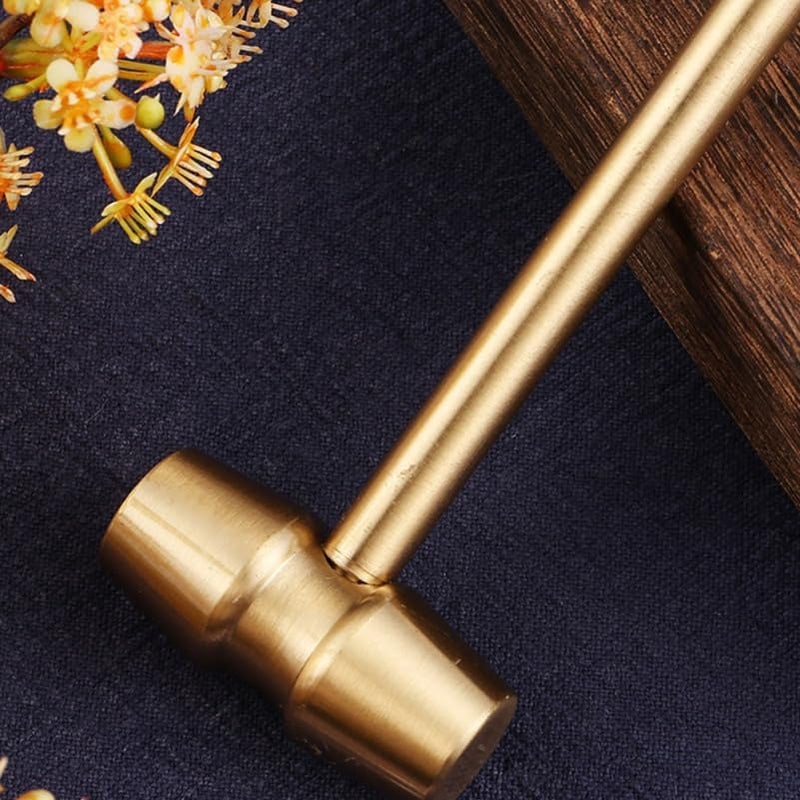 DIYEAH Mini Brass Hammer Multifunction Copper Hammer Golden Sledge Lobster Crab Mallet Nutcracker Screwdriver Hand Tools for Watchmaker Jewelers Supplies - Image 2